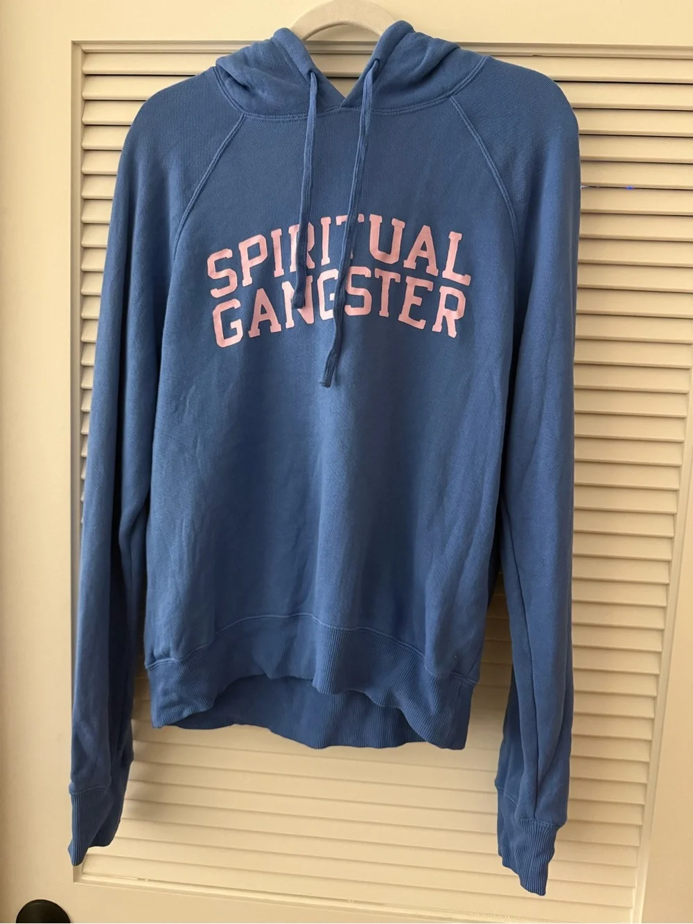 Spiritual Gangster Blue Hoodie with Pink Logo - Picture 1 of 4